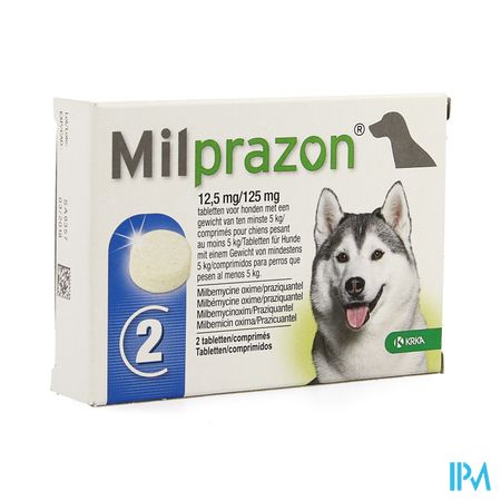 Milprazon 12,5mg/125mg Hond +5kg Comp 2