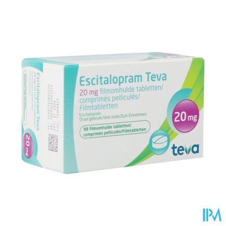 Escitalopram 20mg Teva Filmomh Tabl 98 X 20mg