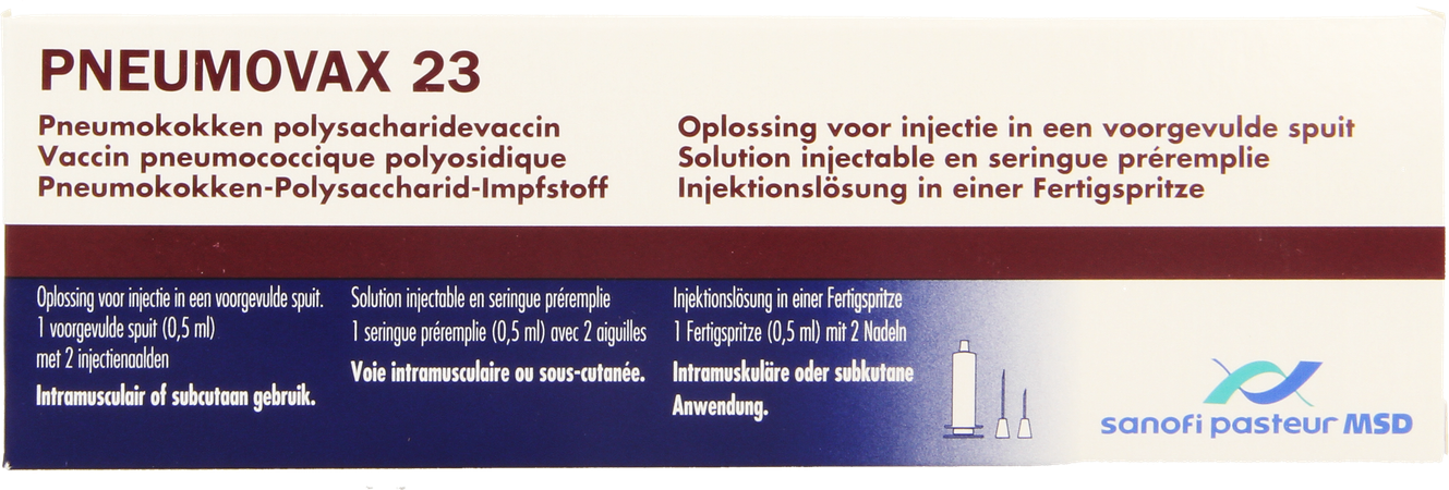 Pneumovax 23 Opl Inj Voorgevulde Spuit 1 X 0,5ml 4
