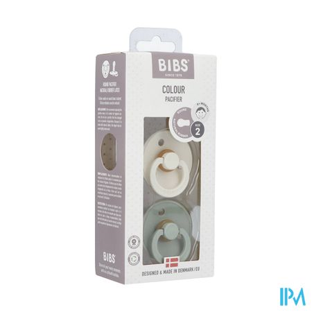 Bibs 2 Sucette Duo Sage Ivory