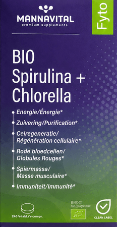 Mannavital Fyto Bio Chlorella+spirulina V-caps 240