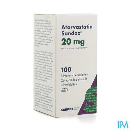 Atorvastatin 20mg Sandoz Filmomh Tabl 100 Fl Hdpe