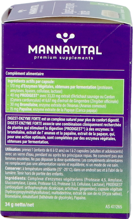 Mannavital Digest Enzyme Forte V-caps 60 9