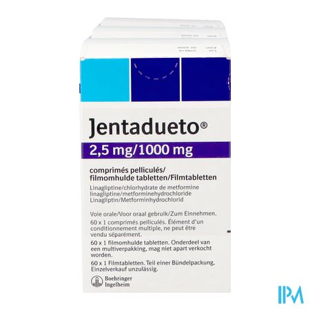 Jentadueto 2,5mg/1000mg Comp Pell 180(2x90) 3