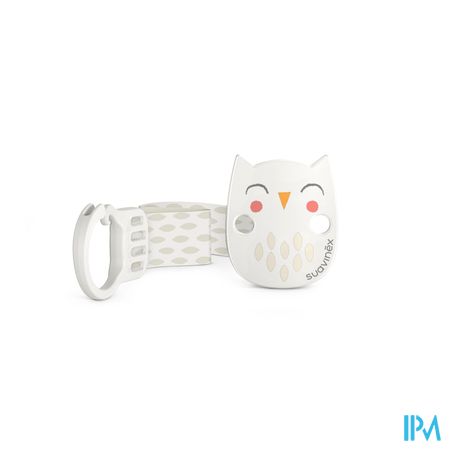 Suavinex Bonhomia Soother Clip+ribbon Owl Beige 2
