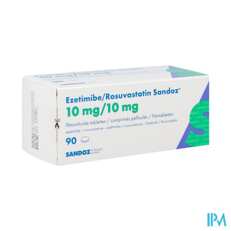 Ezetimibe/rosuvastatin Sandoz 10mg/10mg Comp 90