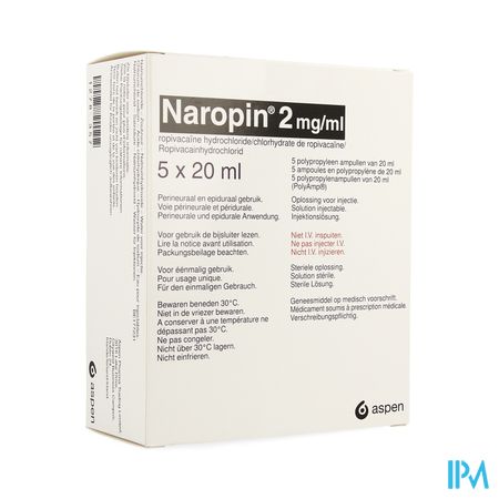 Naropin 2,0mg/ml Amp 5x 20ml