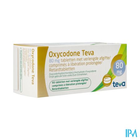 Oxycodone Teva 80mg Verlengde Afgifte Comp 60