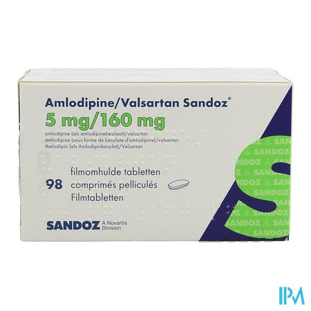 Amlodipine Valsartan Sandoz 5mg/160mg Comp 98 2