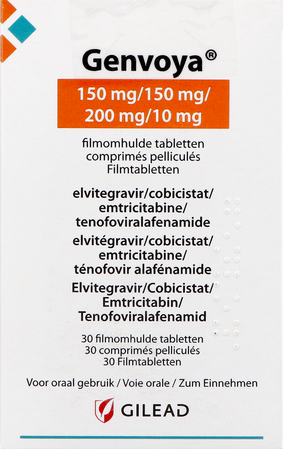 Genvoya 150mg/150mg/200mg/10mg Filmomh Tabl 30 3