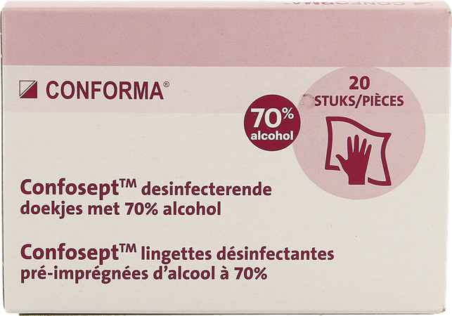 Confosept Doekjes Desinfect. Alcohol 70% 20 1