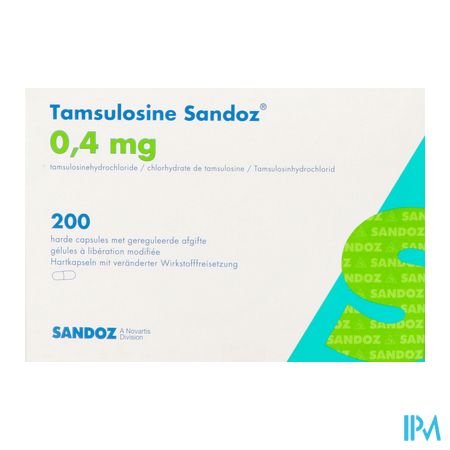 Tamsulosine Sandoz 0,4mg Gereg.afgifte Caps200 Pip 2