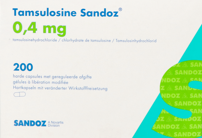 Tamsulosine Sandoz 0,4mg Gereg.afgifte Caps200 Pip 2