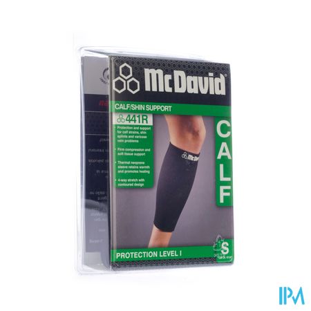 Mcdavid Del Calf Support Black/scarlet S 441