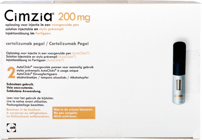 Cimzia 200mg Abacus Opl Inj Voorgev.pen 2+2tampons 1