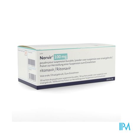 Norvir 100mg Pdr Voor Drinkb.opl Zakje 30