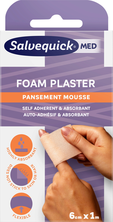 Salvequick Foam Plaster 6cmx1m 1