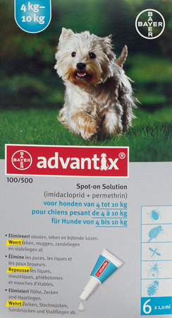 Advantix 100/ 500 Chiens 4<10kg Fl 6x1,0ml 3