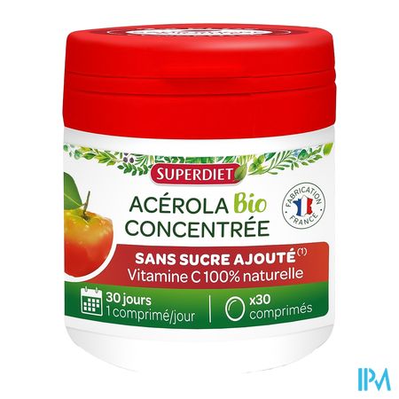 Superdiet Acerola Geconcentreerd Bio Kauwtabl 30 1