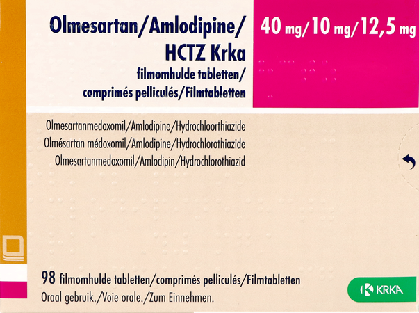 Olmesartan/amlodipine/hctz Krka 40/10/12,5 Comp 98 1