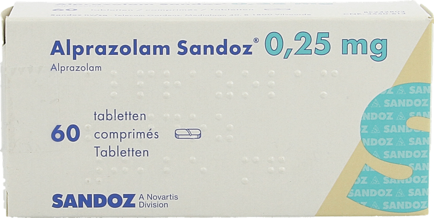 Alprazolam Sandoz 0,25mg Comp 60 X 0,25mg 2