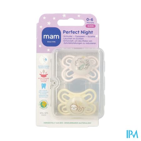 Mam Perfect Night Sucette Silicone Pure 0-6m Uni 2