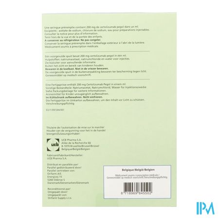 Cimzia 200mg Orifarm Sol Inj Ser Preremp. 2 X 1ml 3
