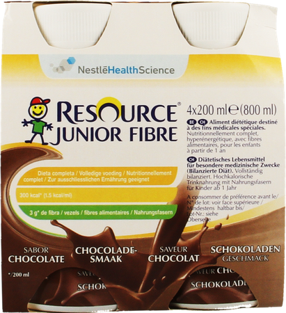 Resource Junior Fibre Chocolade 4x200ml 5