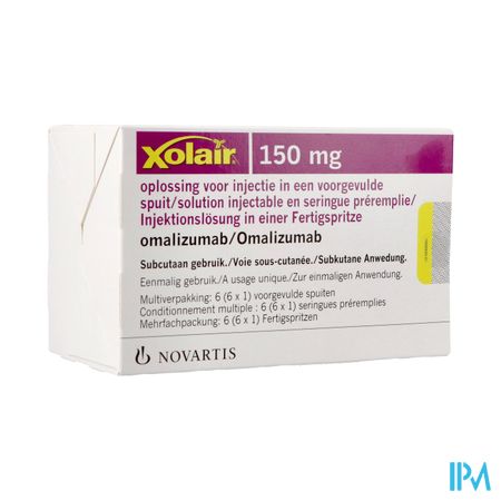 Xolair 150mg Sol Inj Seringue Preremplie 6