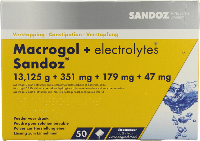 Macrogol + Electr Sandoz Pulv Gout Citron 50x13,7g 4