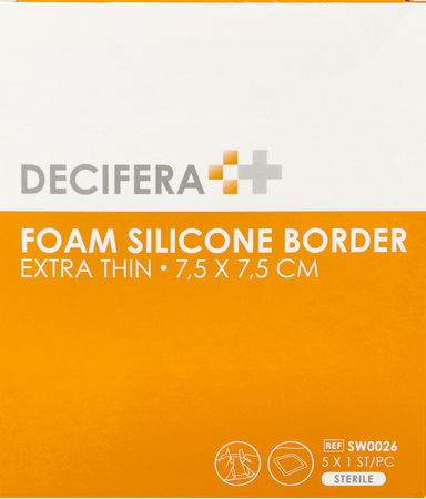 Decifera Foam Silicone Border Extra Thin 7,5x7,5cm 1