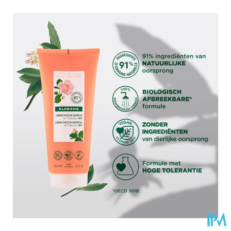 Klorane Lichaam Douchecr Lait Rose 200ml Nf 5