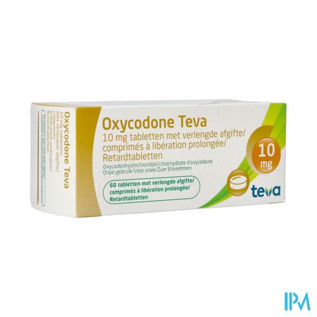 Oxycodone Teva 10mg Verlengde Afgifte Comp 60