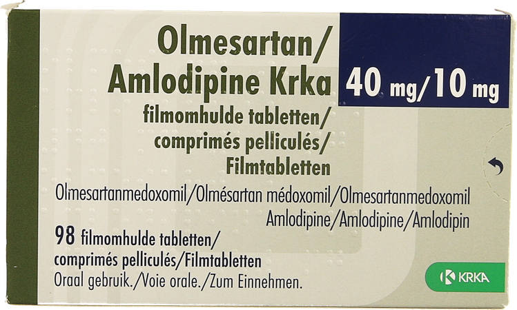 Olmesartan Amlodipine Krka 40/10mg Comp Pell 98 1