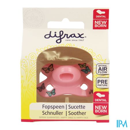 Difrax Fopspeen Newborn Dental Sil Girl-2/2m 1 796 9