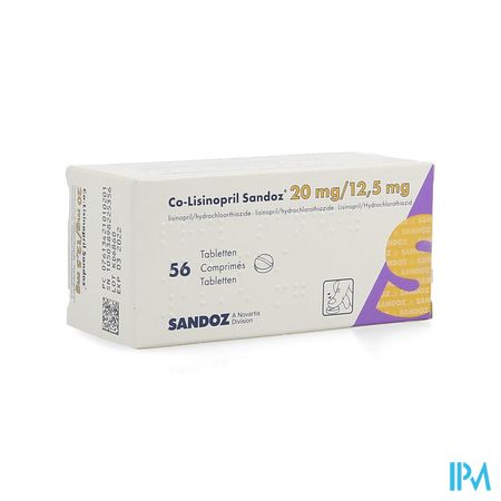 Co Lisinopril Sandoz 20mg/12,5mg Tabl56 New Sandoz