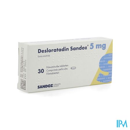 Desloratadine Sandoz 5mg Comp Pell 30 X 5mg