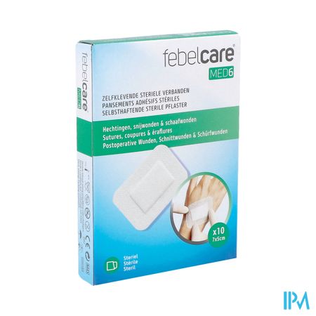 Febelcare Med6 Zelfkl. Steriele Verband.7x5cm 10st