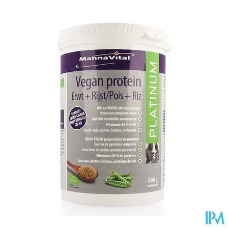 Mannavital Vegan Protein Erwt + Rijst 500g