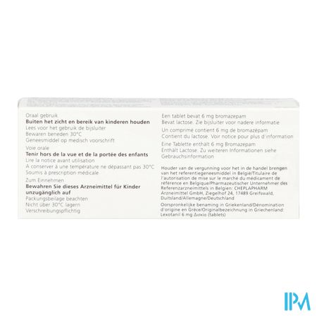 Lexotan Pi Pharma 6mg Tabl 50 Pip 3