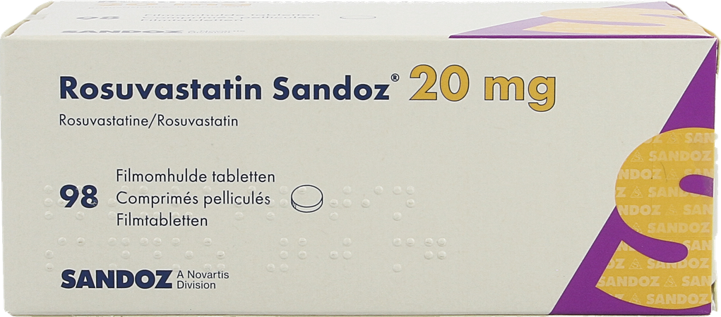 Rosuvastatin Sandoz 20mg Film.tabl 98 Opa/alu/pvc 2