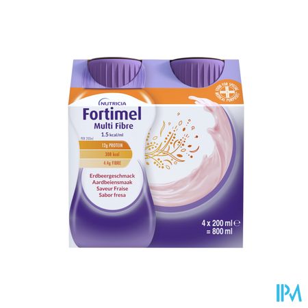 Fortimel Multifiber 1.5kcal aardbei 4x200ml