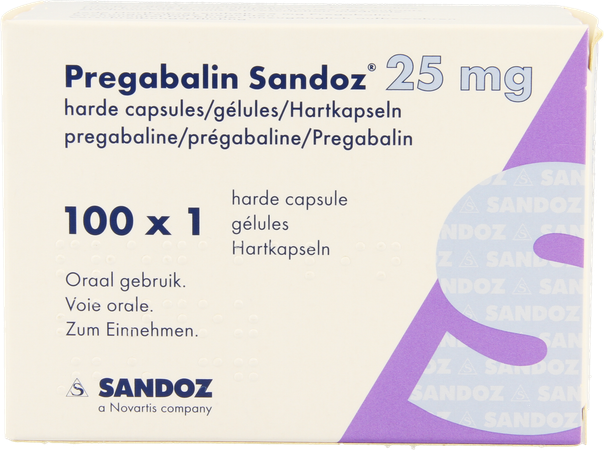 Pregabaline Sandoz 25mg Harde Caps 100 1