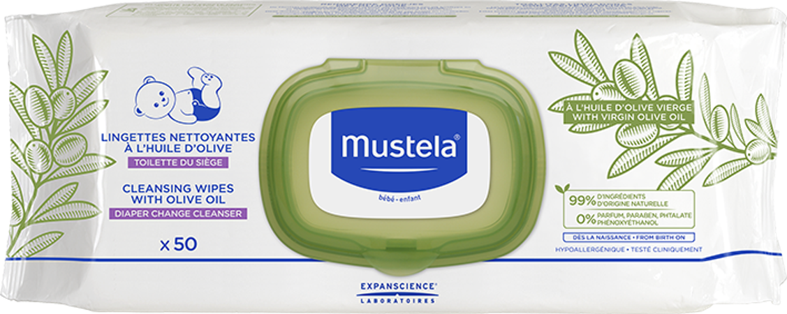 Mustela Bb Lingettes Nettoy. Change Huile Olive 50 2