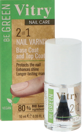 Nagellak Be Green 2&1 Base & Top Coat 10ml 12