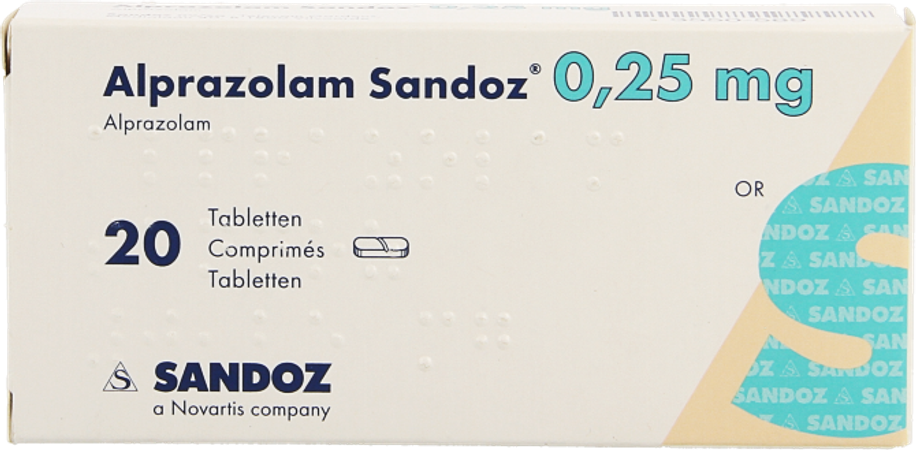 Alprazolam Sandoz 0,25mg Comp 20 X 0,25mg 3