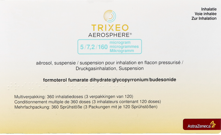 Trixeo Aerosphere 5/7,2/160mcg Susp Inh. Fl 3x120d 1