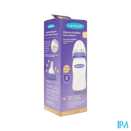 Lansinoh Zuigfles + Natural Wave Speen 240ml