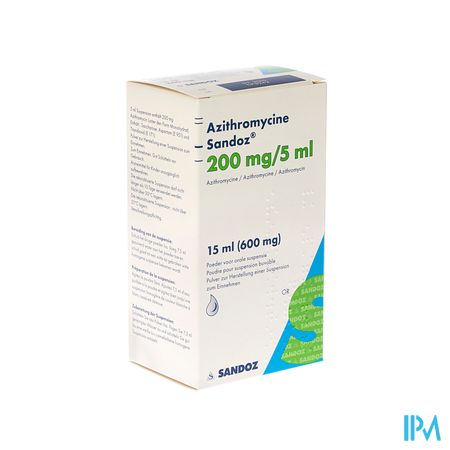 Azithromycine Sandoz 200mg/5ml Pulv Susp Or 15,0ml