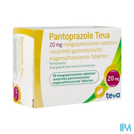 Pantoprazole Teva 20mg Comp Gastro Resist 98x20mg